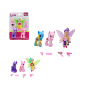 WB12352 BONECA DUDA FADA COM PONEY 7 PCS