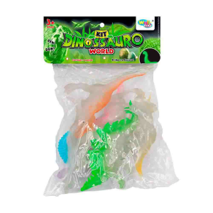 7599 KIT DINOSSAUROS PVC FLORESCENTE WORD LIGHTEN 6PCS