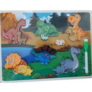 TK-AB8807 BRINQUEDO CONJUNTO INTERATIVO (P/ ENCAIXE) DE MADEIRA DINO.