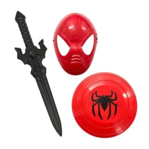 XIS0299 MASCARA COM ESCUDO + ESPADA TEIA NA CARTELA